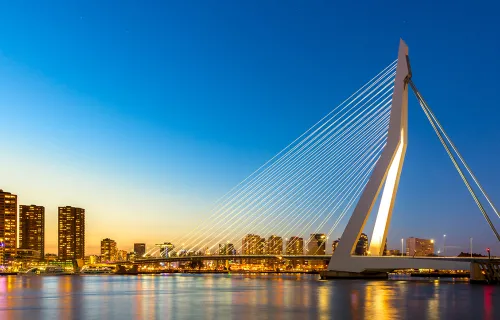 View of Erasmus Bridge Rotterdam
