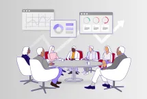 Illustration de consultants qui discutent d'affaires